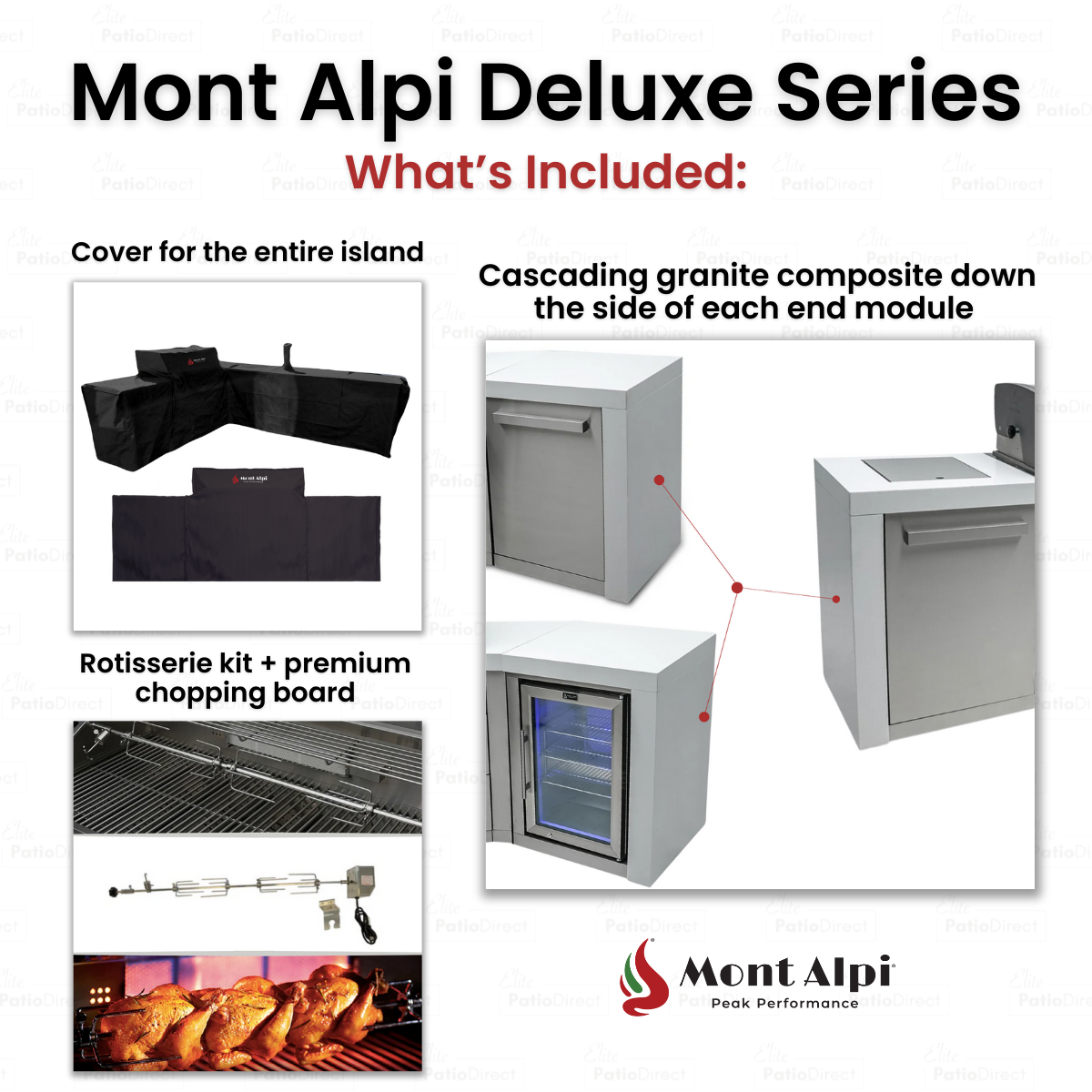 Mont Alpi 805 Deluxe BBQ Grill Island with Fridge Cabinet - MAi805-DFC